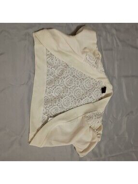 Style & Co.Cream Lace and Knit Short Sleeve Cardigan